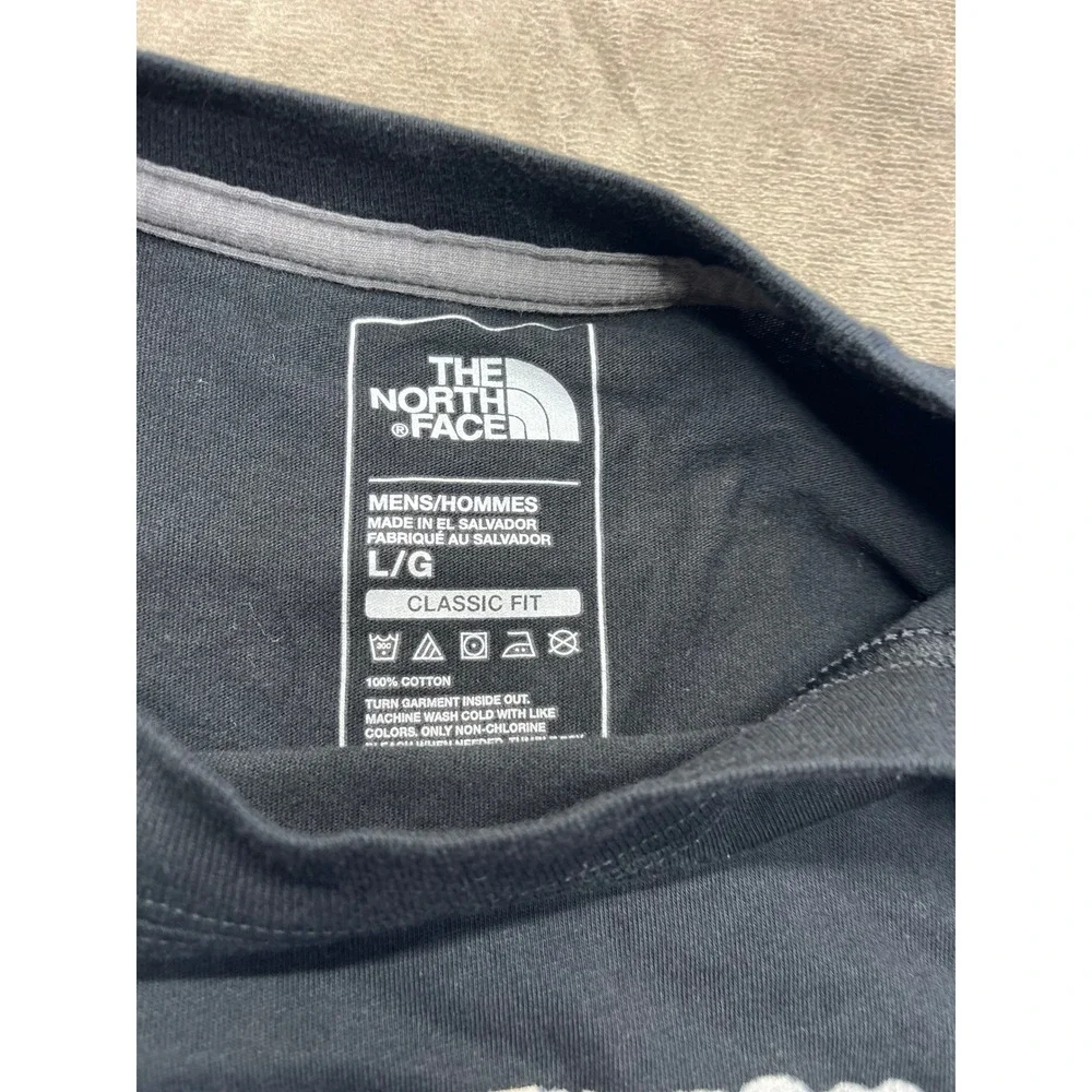 The North Face Mens Black Long Sleeve Graphic Tee Desert Rock Climbing Shirt‎ L